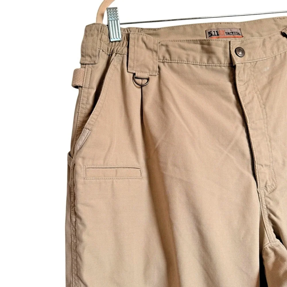5.11 Tactical‎ Mens Khaki Tan Ripstop Cargo Pants Multi-Pocket Workwear 34x32